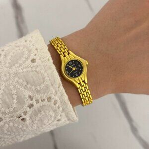 SKU:0023 gold black mini watch vintage style + in a gift box stainless steel